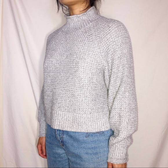 American Eagle Outfitters gray mocknek sweater S - Picture 2 of 4